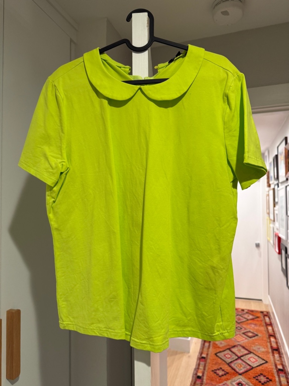 Isaac Mizrahi Lime Green Peter Pan Collar Tee